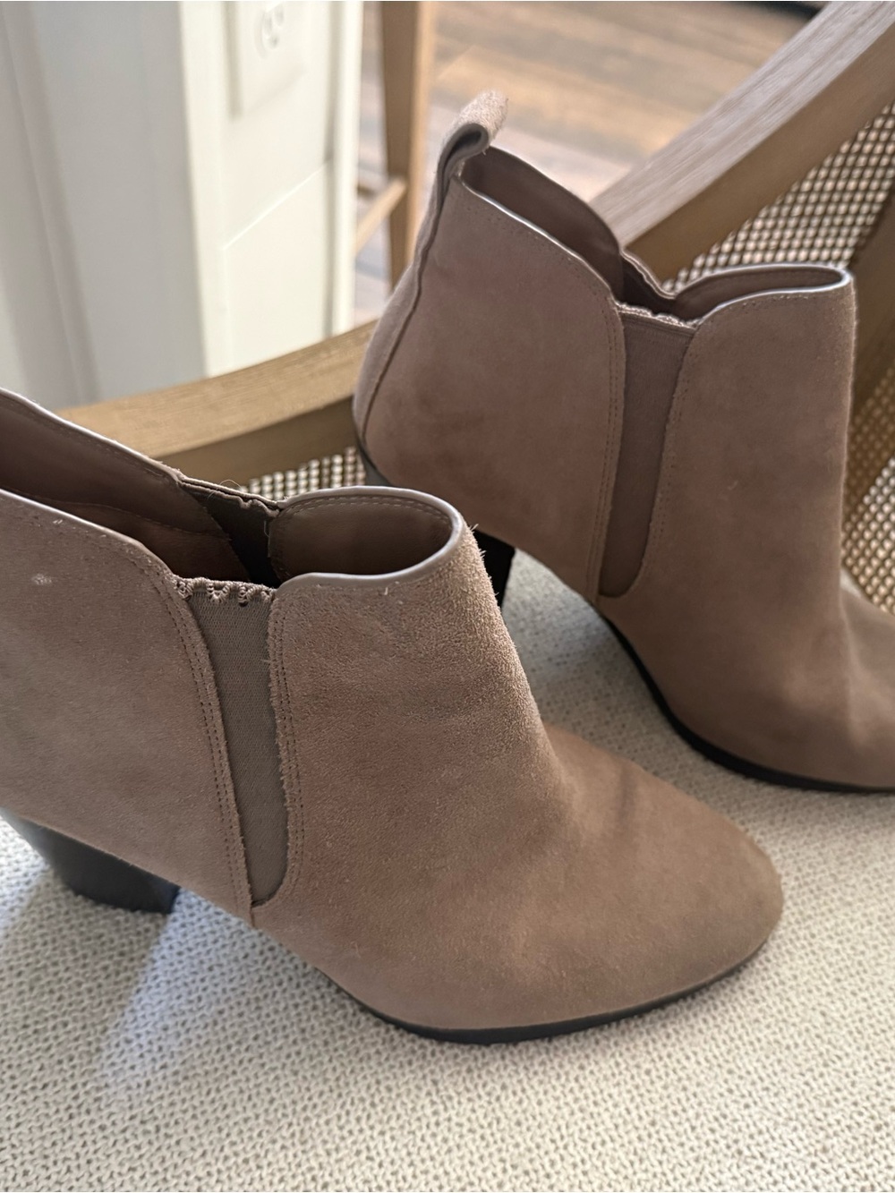 MICHAEL Michael Kors Taupe Suede Ankle Booties